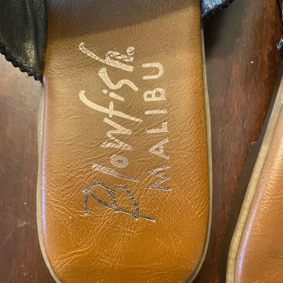 Blowfish Malibu Women's Black and Brown Embellished Sandals - Picture 2 of 4